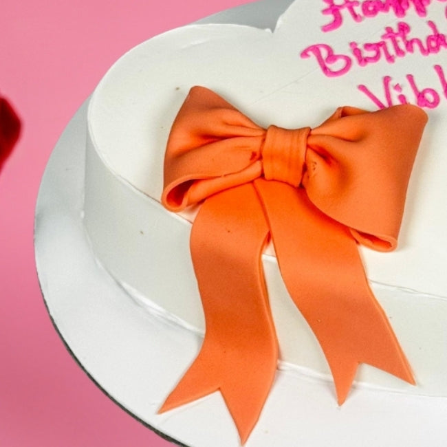 Heart Shape Bow Cake
