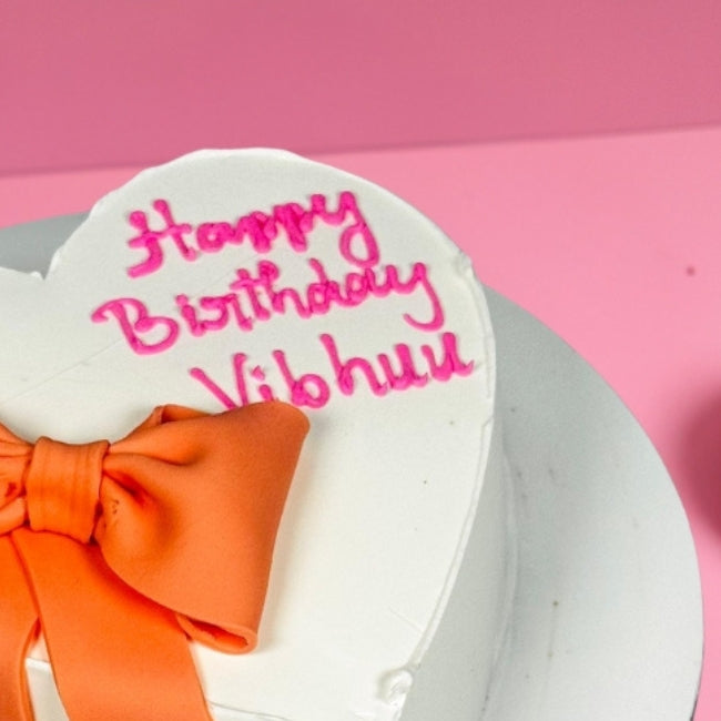 Heart Shape Bow Cake