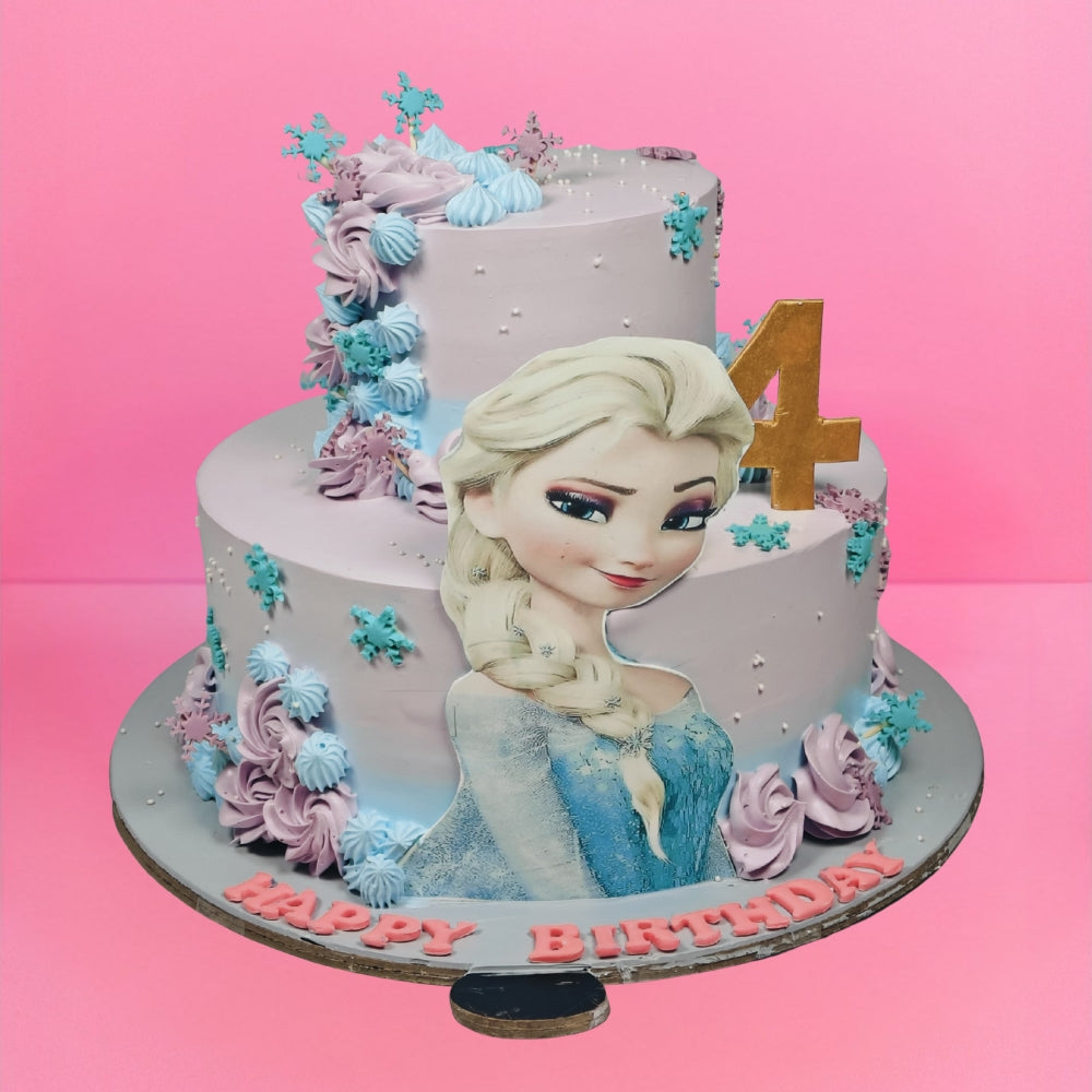 2 Tier Elsa Frozen Theme Cake