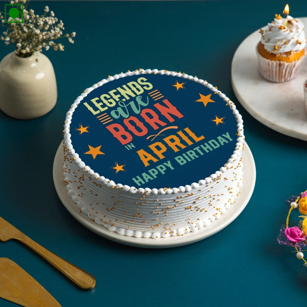April Born Birthday Cake - Gurgaon & Delhi NCR | Cakofy