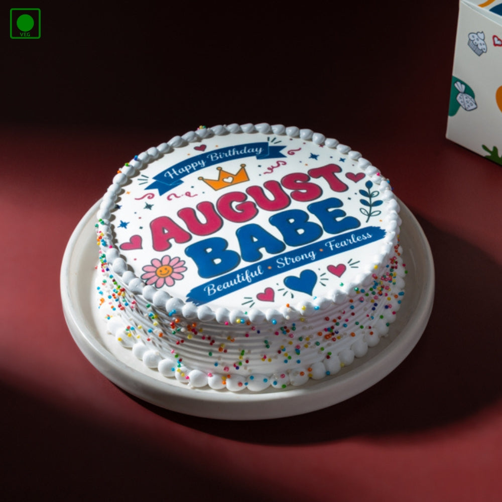 August Babe Born Photo Cake - Gurgaon, Delhi & Noida