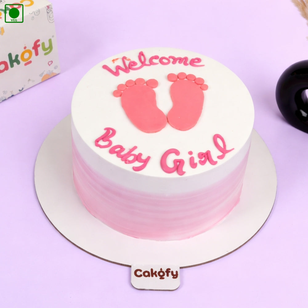 Baby Girl Footprint Cake - Gurgaon & Delhi NCR | Cakofy