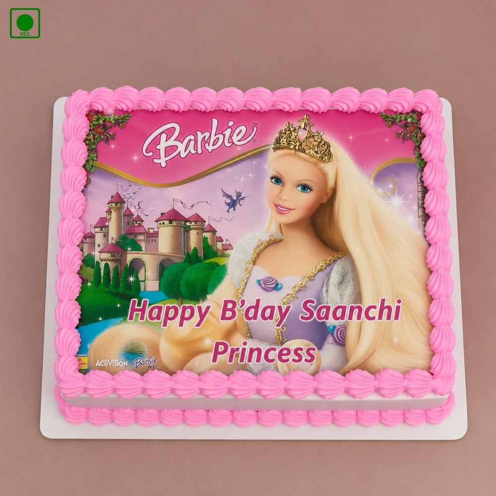 Barbie Princess Birthday Photo Cake – Gurgaon, Delhi & Noida