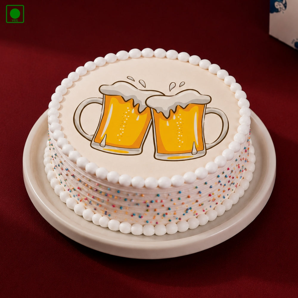 Beer Cheers Photo Cake - Gurgaon, Delhi & Noida