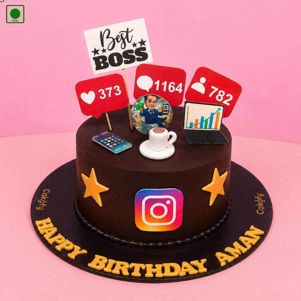 Best Boss Instagram Theme Cake - Gurgaon, Delhi & Noida