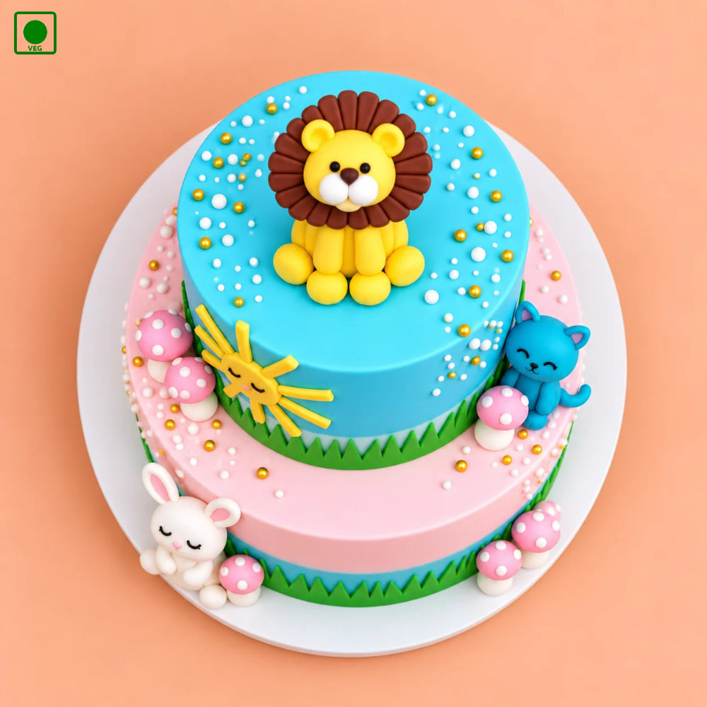 Bunny and Lion Theme Cake – Gurgaon, Delhi & Noida