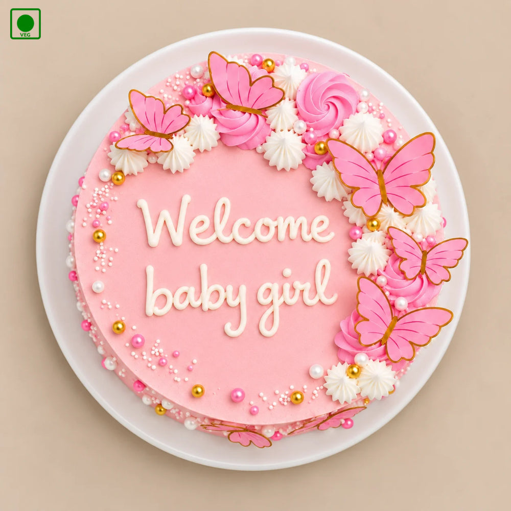 Butterfly Baby Shower Cake - Gurgaon, Delhi & Noida