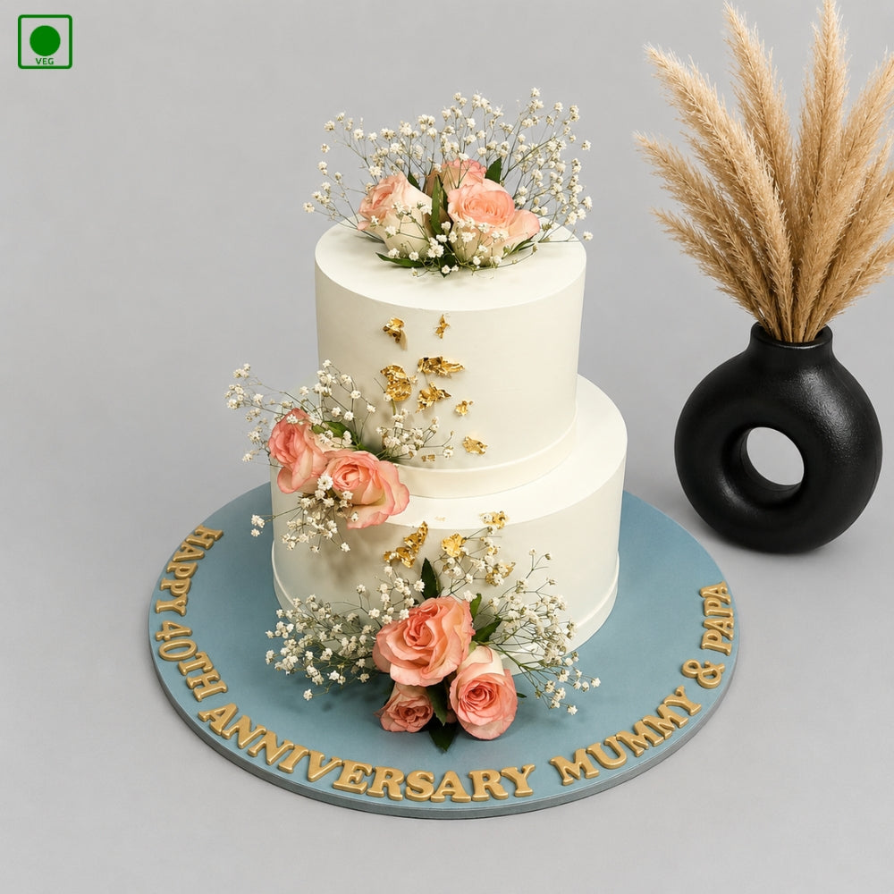 Classic Anniversary Roses Cake - Gurgaon, Delhi & Noida