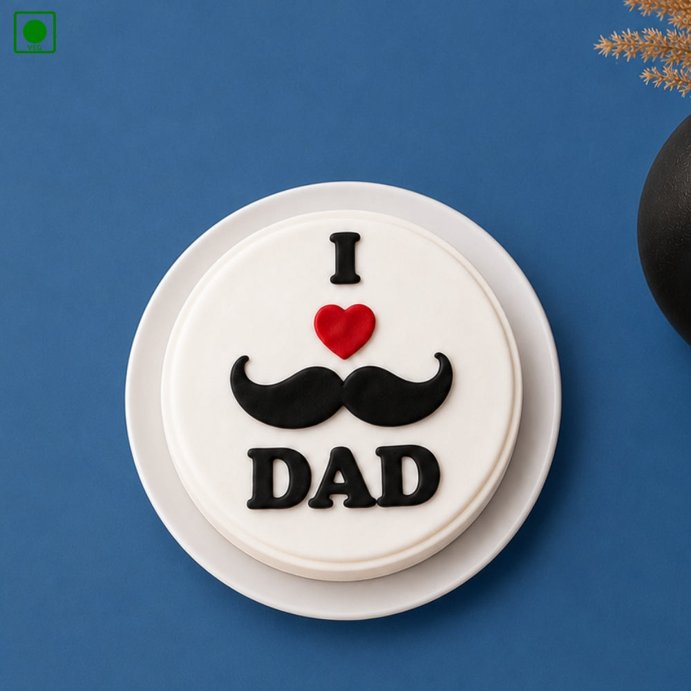 Classic Dad Mustache Cake - Gurgaon, Delhi & Noida