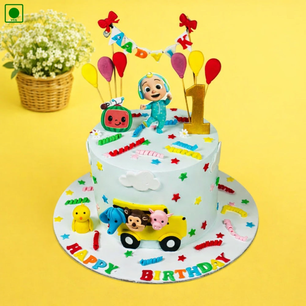 Cocomelon Bus Theme Cake - Gurgaon & Delhi NCR | Cakofy