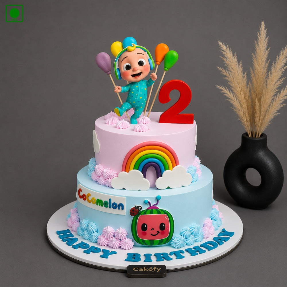 Cocomelon Rainbow Cloud Designer Cake - Gurgaon, Delhi & Noida