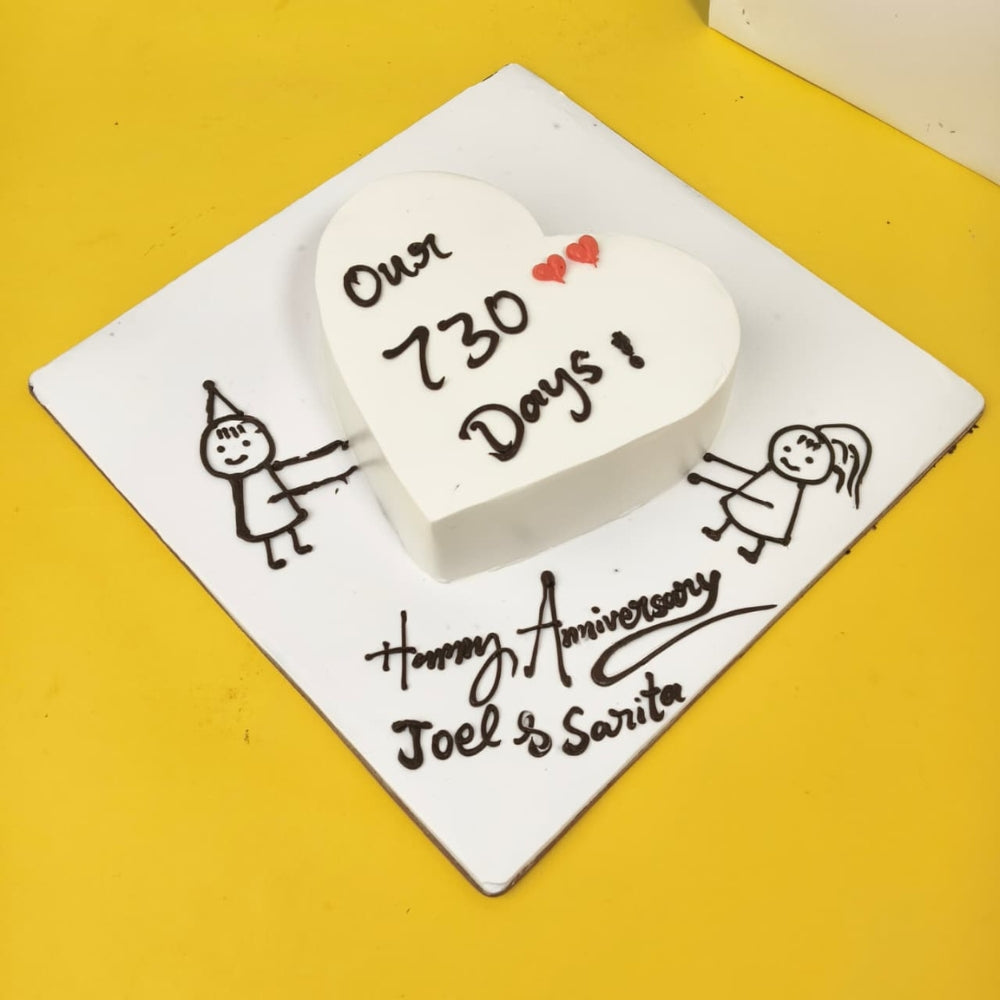Couple Sketch Theme Anniversary Cake - Gurgaon & Delhi NCR | Cakofy
