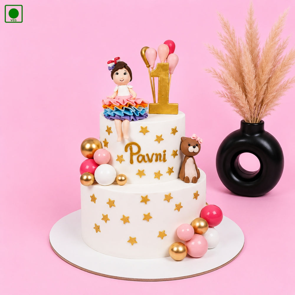 Doll Star Theme Designer Cake – Gurgaon, Delhi & Noida