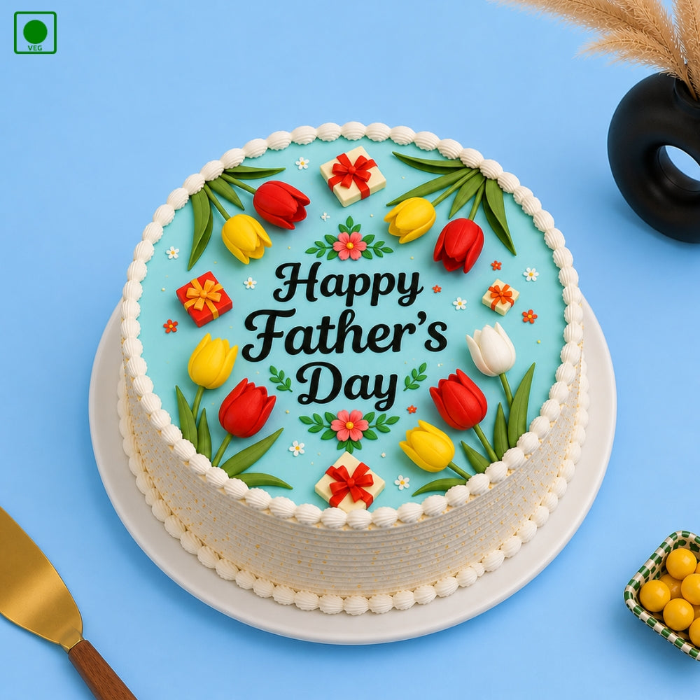 Floral Father’s Day Cake - Gurgaon, Delhi & Noida