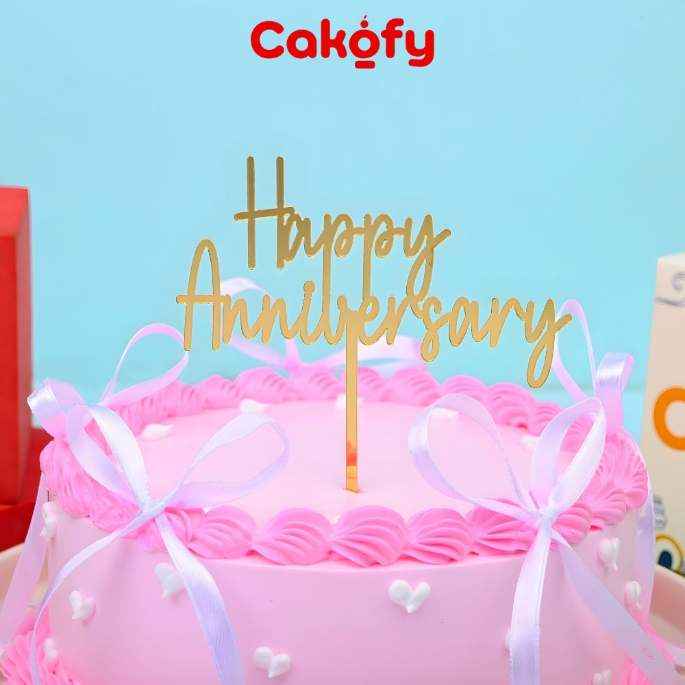 Happy Anniversary Acrylic Topper - Gurgaon & Delhi NCR | Cakofy