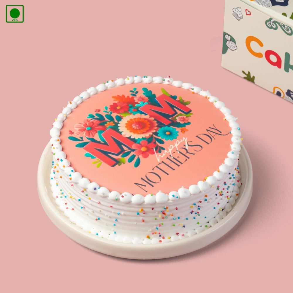 Happy Mother’s Day Floral Cake - Gurgaon, Delhi & Noida
