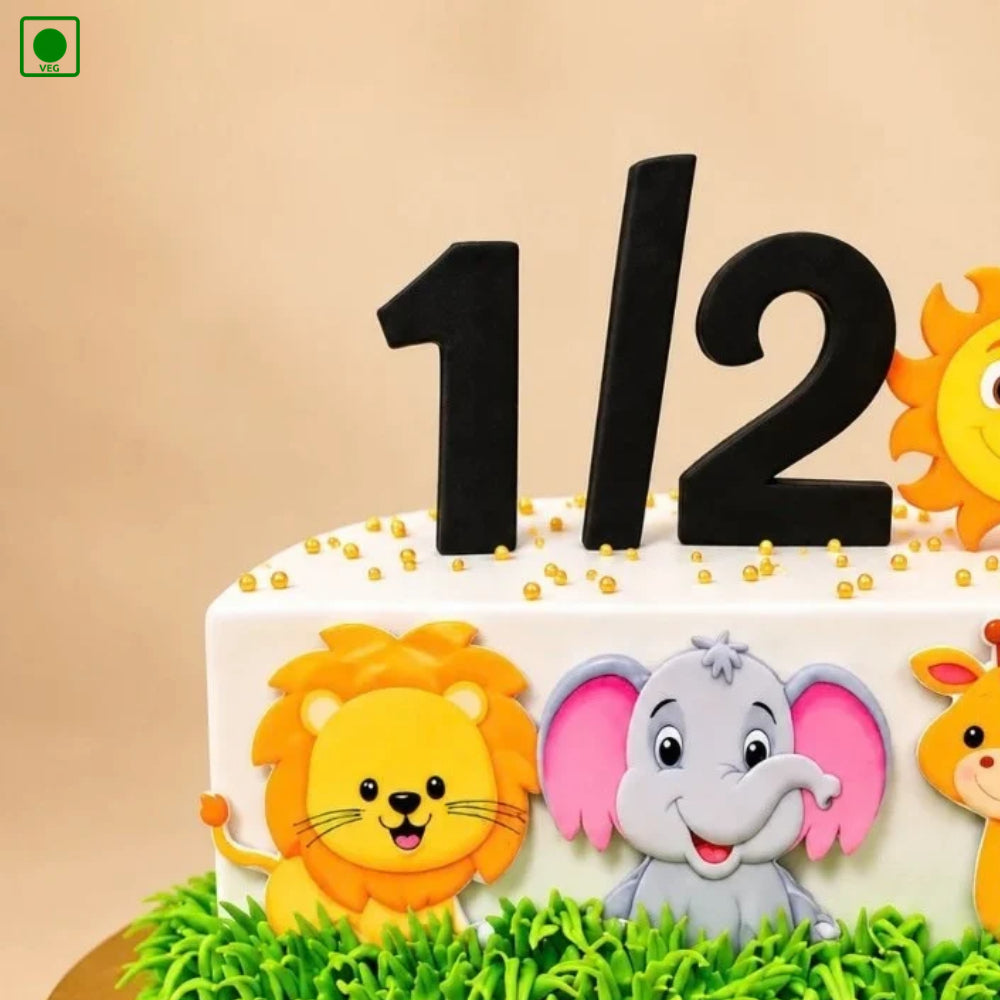 Jungle Theme Half Cake – Gurgaon, Delhi & Noida