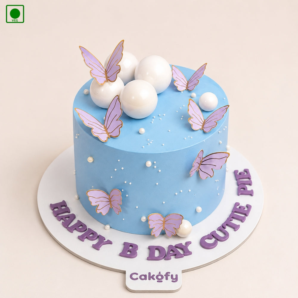 Lavender Butterfly Bliss Cake - Gurgaon, Delhi & Noida
