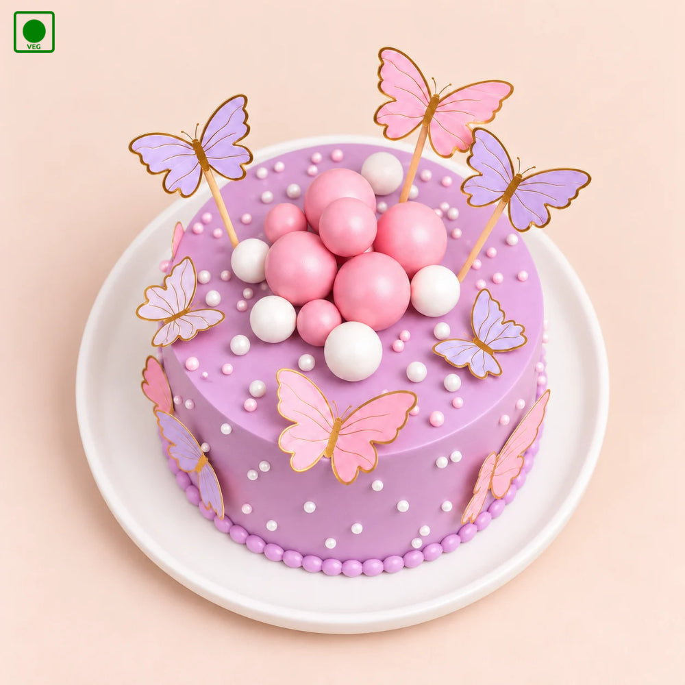 Lavender Butterfly Cake - Gurgaon, Delhi & Noida