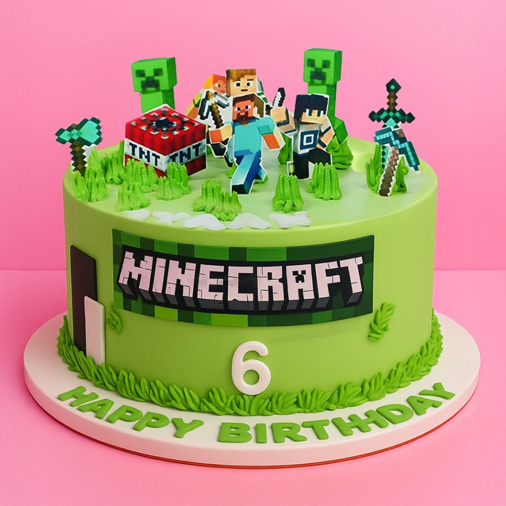 Minecraft Theme Birthday Cake – Gurgaon & Delhi NCR | Cakofy