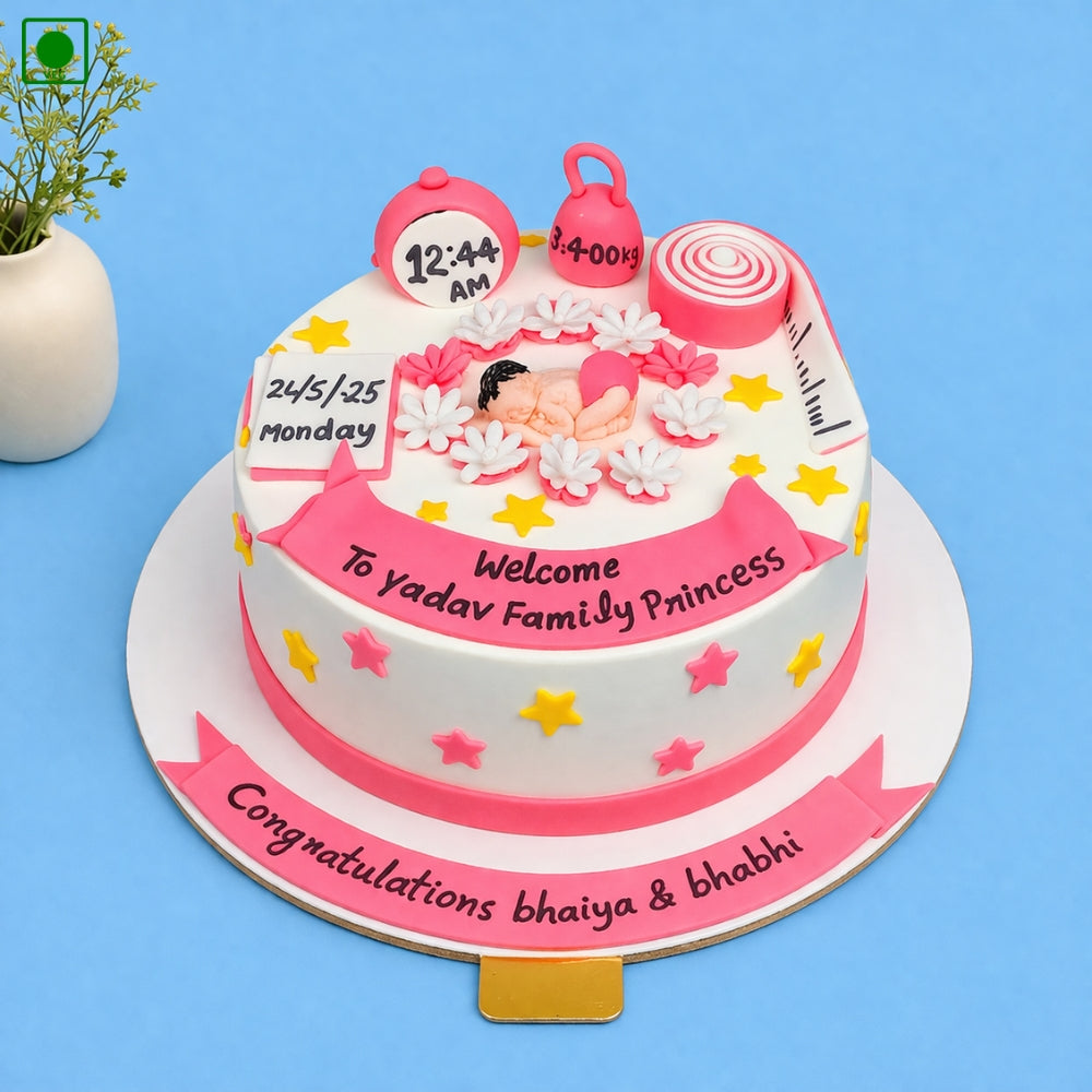 New Born Baby Details Cake - Gurgaon & Delhi NCR | Cakofy