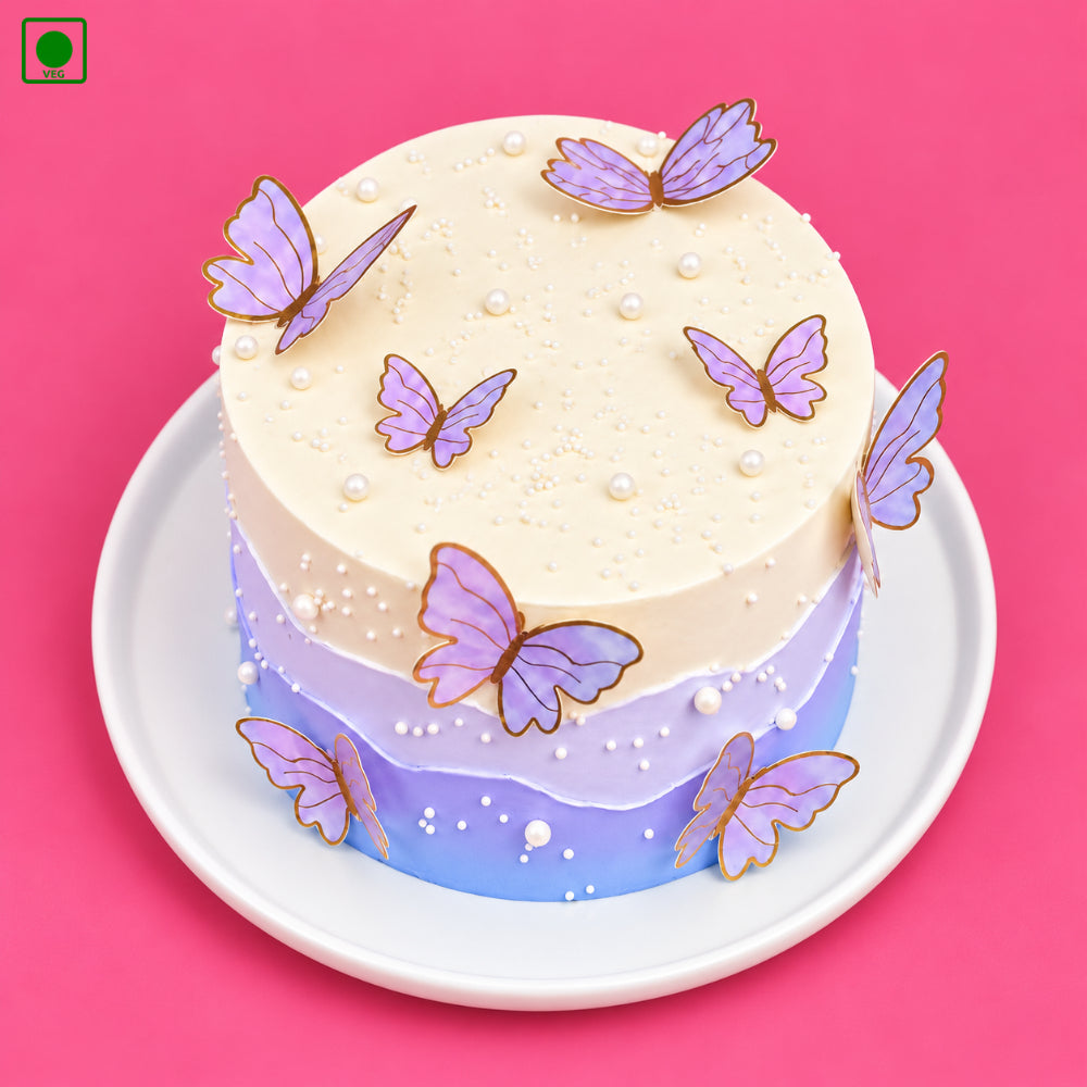 Pastel Ombre Butterfly Cake - Gurgaon, Delhi & Noida