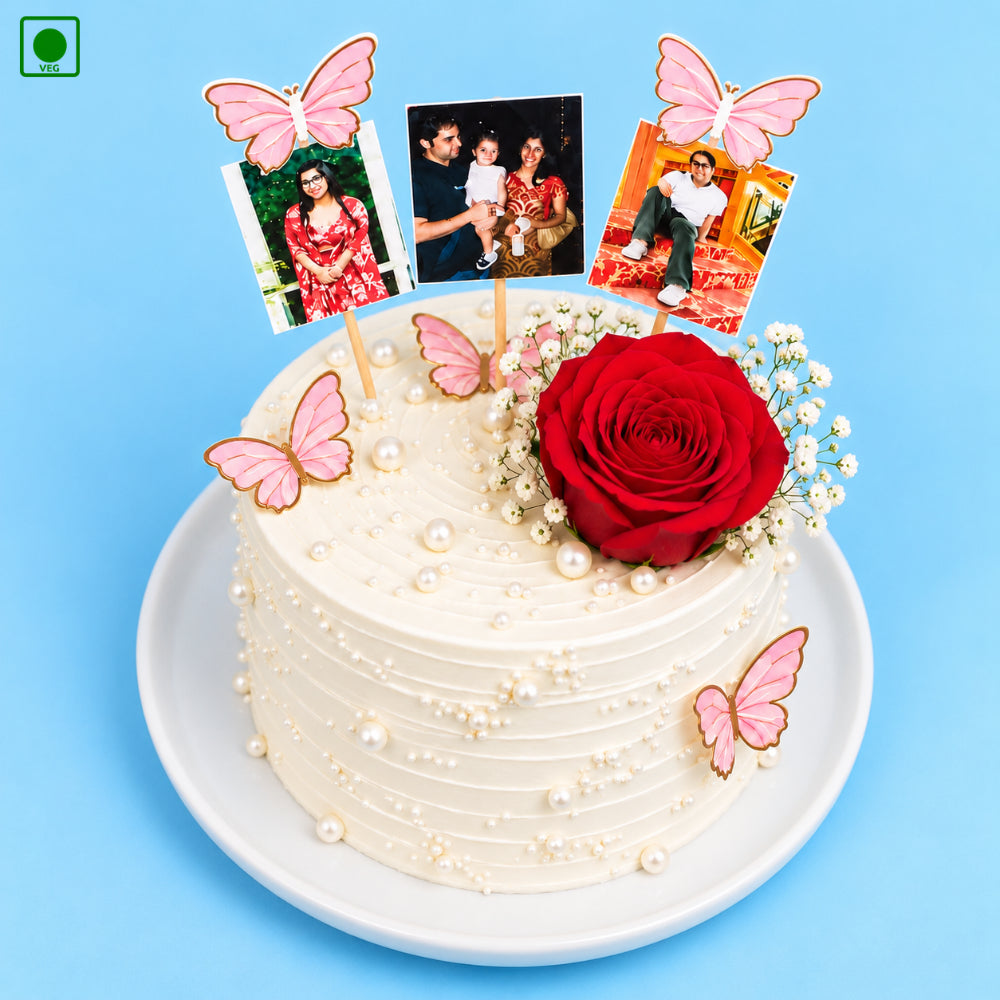 Personalized Rose Photo Cake - Gurgaon, Delhi & Noida