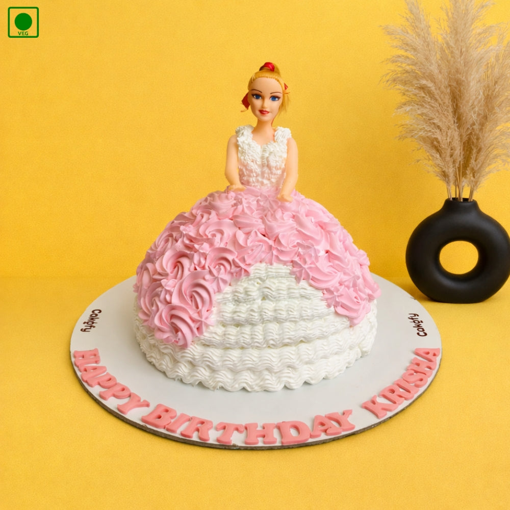 Pink Gown Doll Cake – Gurgaon & Delhi NCR | Cakofy