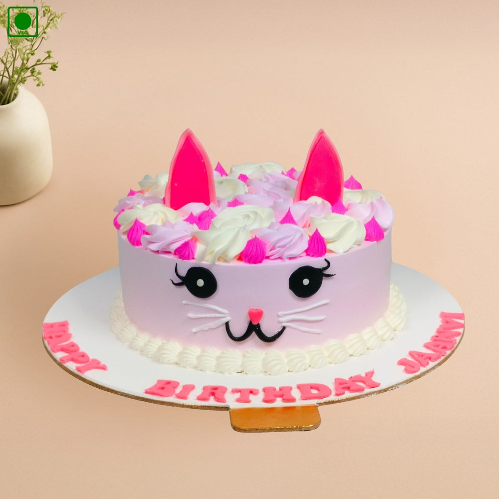 Pink Kitty Face Cake - Gurgaon & Delhi NCR | Cakofy