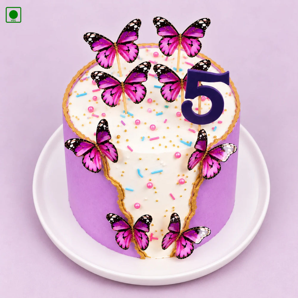 Purple Butterfly Birthday Cake