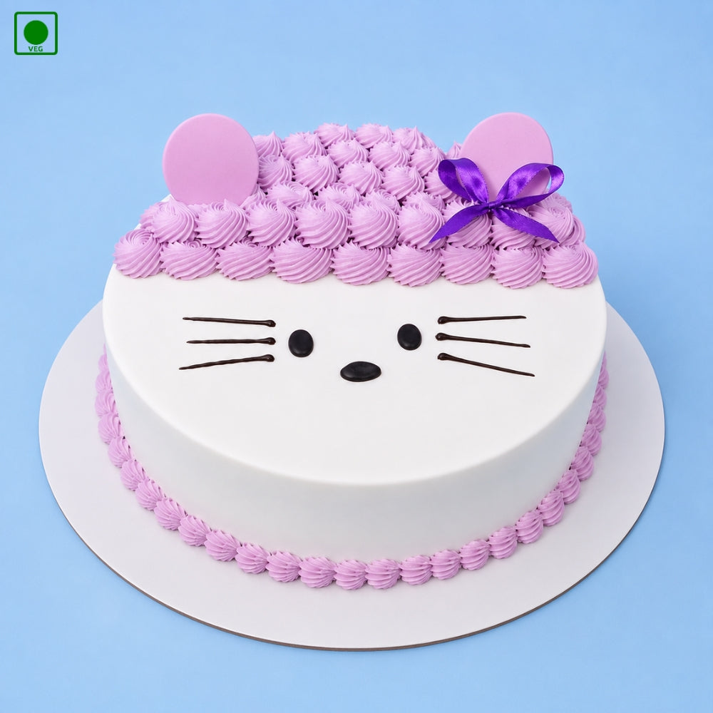 Purple Kitty Designer Cake - Gurgaon, Delhi & Noida