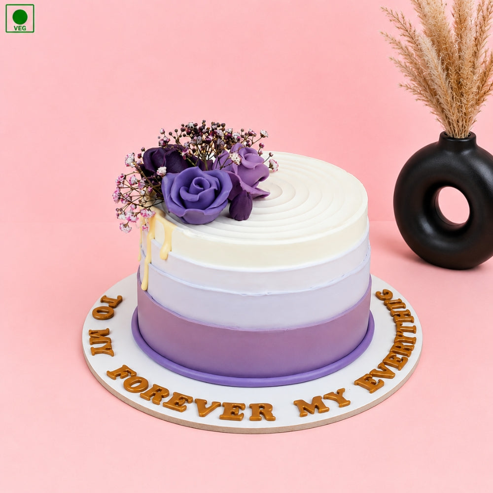 Purple Rose Ombre Cake - Gurgaon, Delhi & Noida
