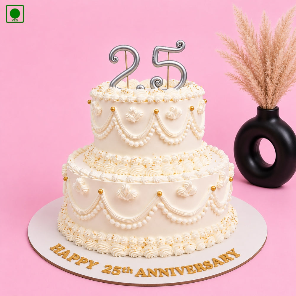 Silver Jubilee 25th Anniversary Cake - Gurgaon, Delhi & Noida