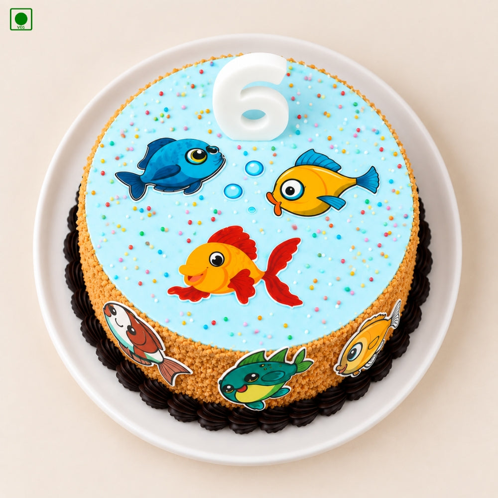 Underwater Fish Theme Cake - Gurgaon, Delhi & Noida
