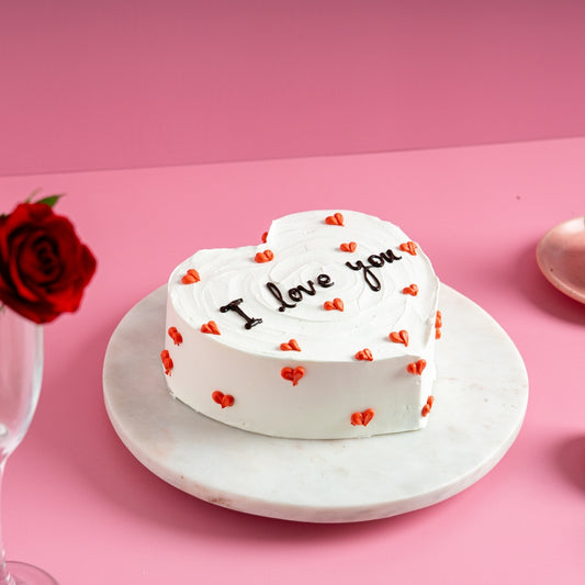 I Love U Heart Shape Cake