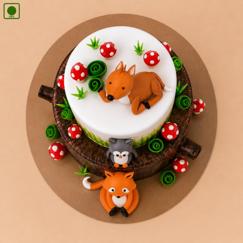 Woodland Animal Theme Cake - Gurgaon, Delhi & Noida