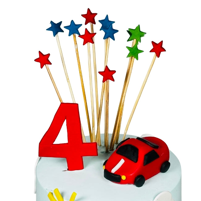 Red Theme Car Design Cake