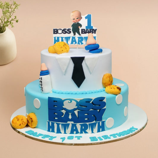2 Tier Designer Baby Boss Design Cake
