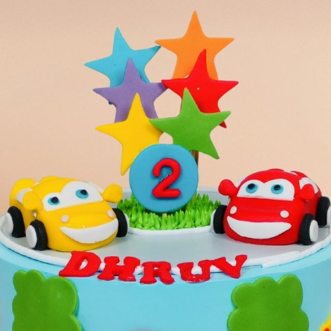 Tree & Car Theme Cake