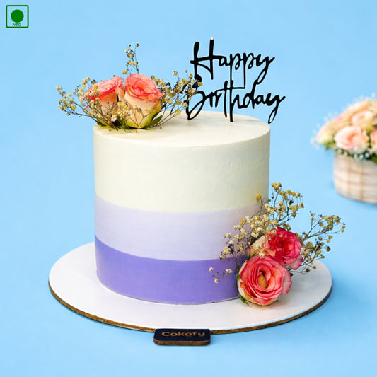 3 Color Birthday Flower Cake – Gurgaon & Delhi NCR | Cakofy