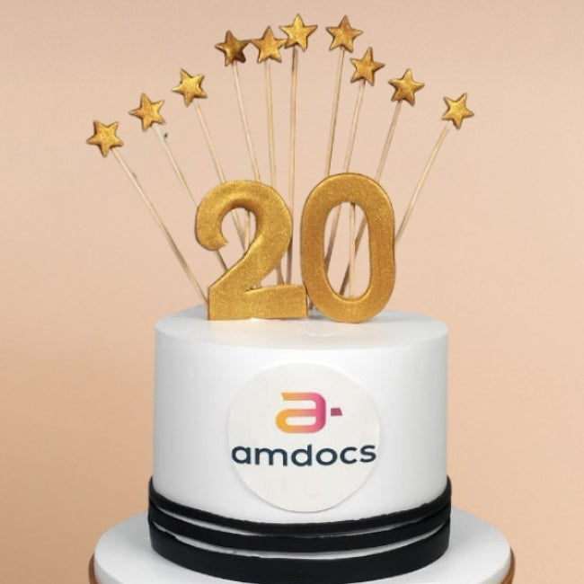 2 Tier Corporate Work Anniversary Cake