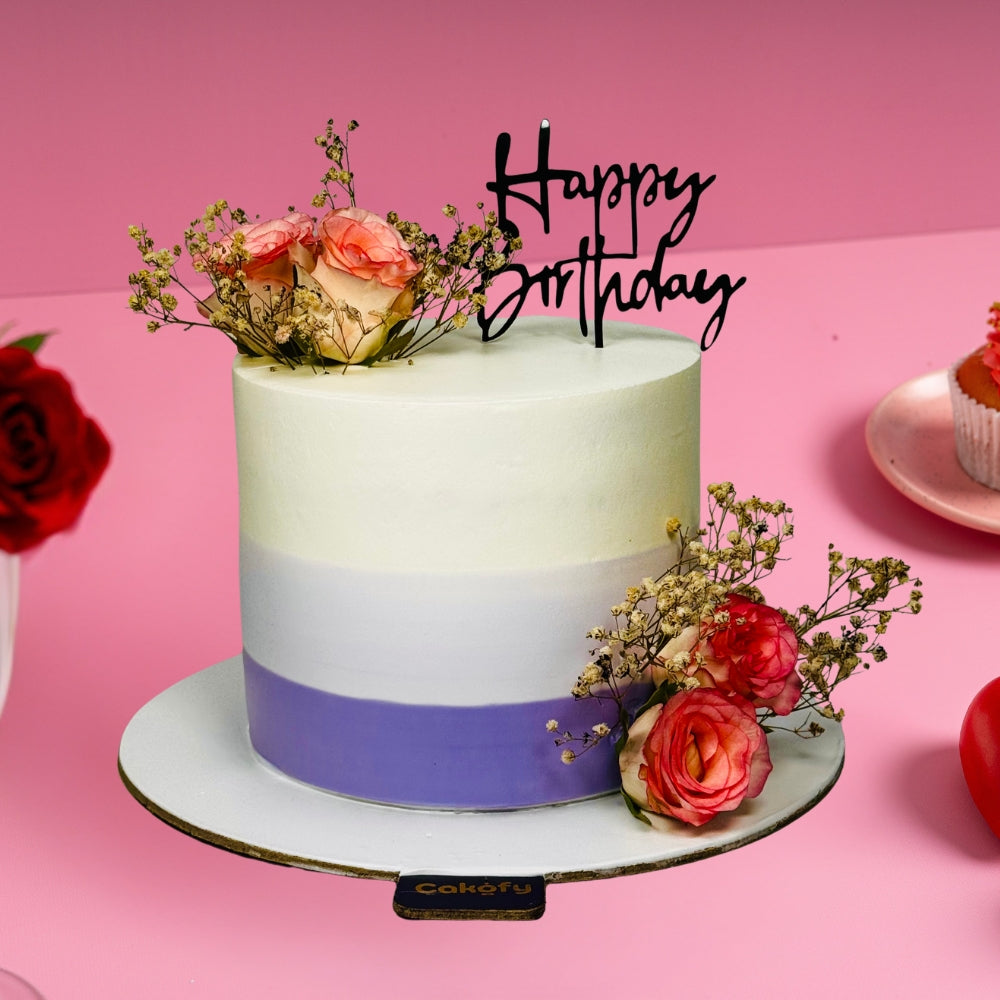 3 Color Birthday Flower Cake– Gurgaon & Delhi NCR | Cakofy