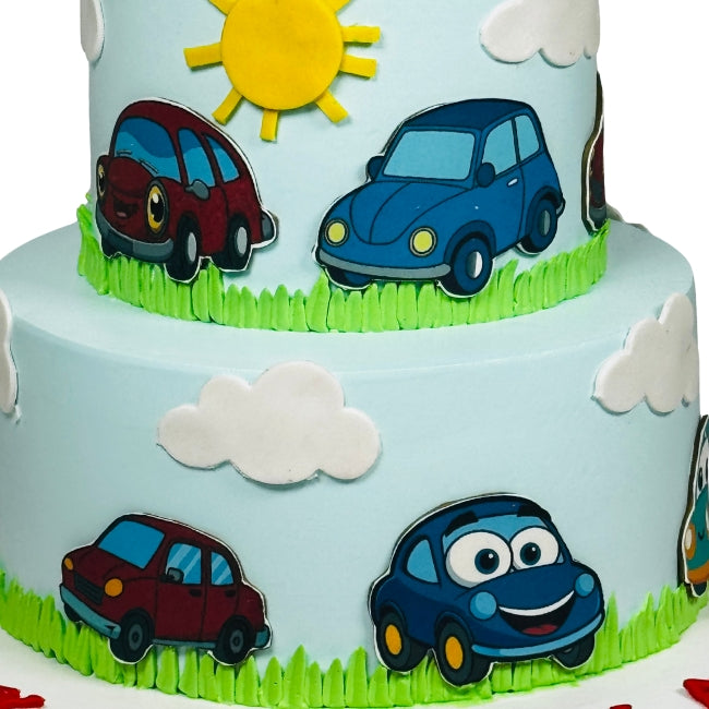 Red Theme Car Design Cake
