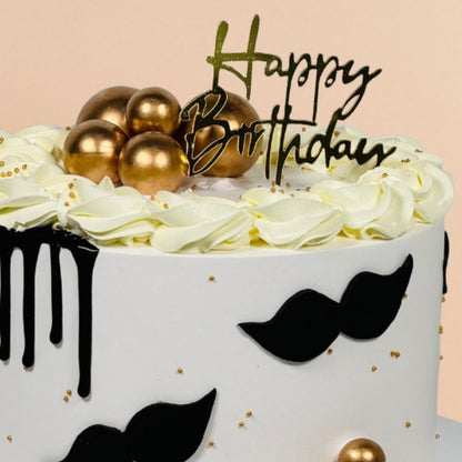 Moustache Theme Birthday Cake