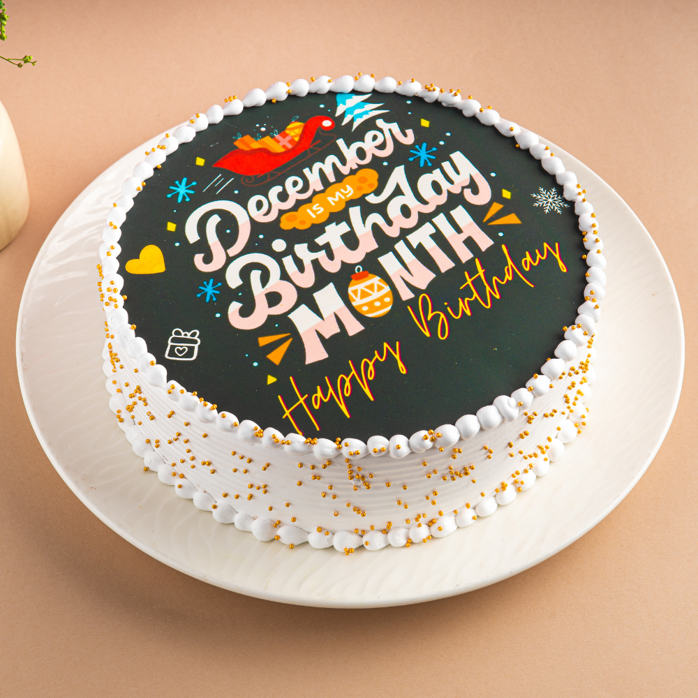 December Month Birthday Cake