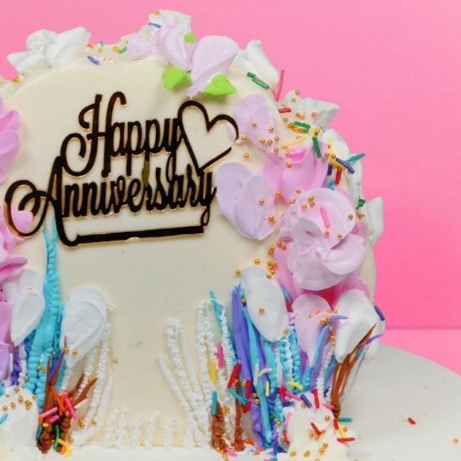 Upright Floral Anniversary Cake