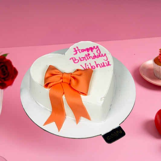 Heart Shape Bow Cake