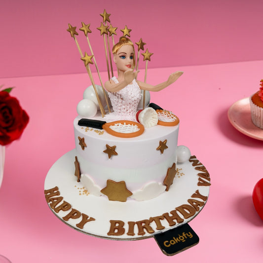 Badminton Girl Birthday Cake