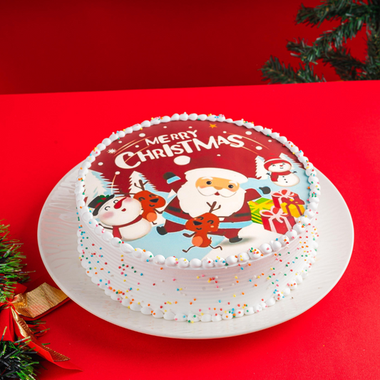 A Merry Red Poster Christmas Cake Gurgaon & Delhi NCR | Cakofy