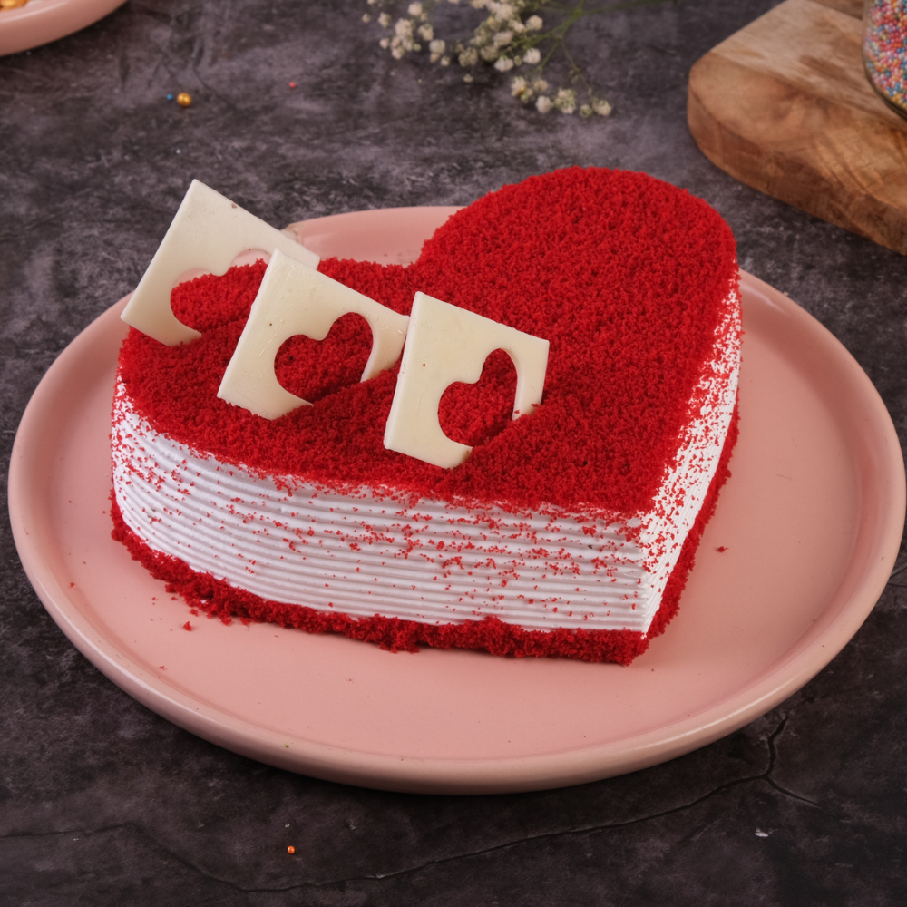 A Romantic Red Velvet Heart Cake Gurgaon & Delhi NCR | Cakofy